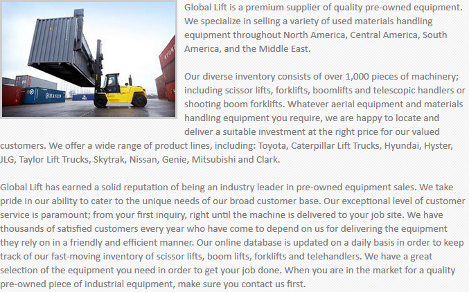 Global Lift Equipment Fort Worth